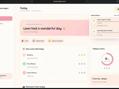 mainbarengecil · preschool LMS screenshot 2