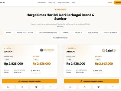 Emas API ID - SaaS API Harga Emas Indonesia untuk Developer screenshot 3