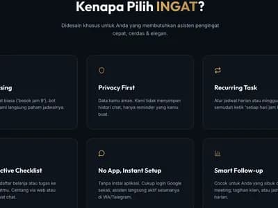 INGAT — Bot Reminder AI WhatsApp & Telegram IndonesiaI screenshot 2