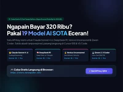 WarungCyber AI Gateway — 19 Model AI SOTA Eceran Mulai Rp 16.000 ($1) screenshot 3